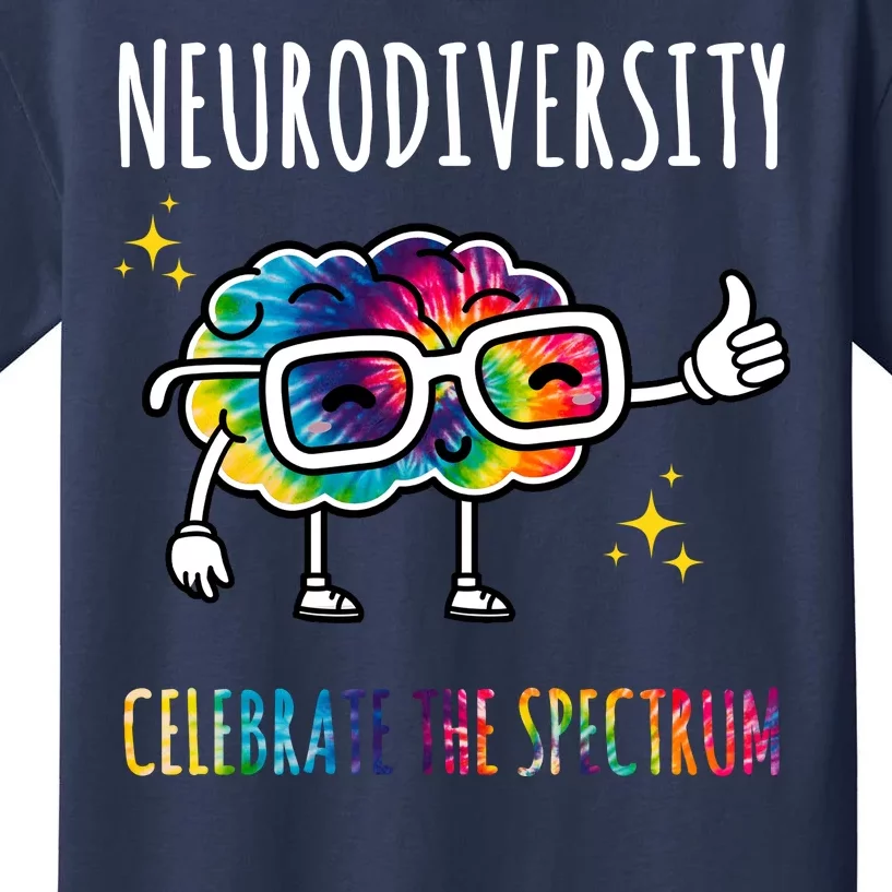 Neurodiversity Brain Autism Awareness Celebrate The Spectrum Kids T-Shirt