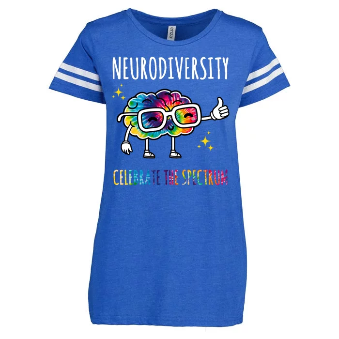 Neurodiversity Brain Autism Awareness Celebrate The Spectrum Enza Ladies Jersey Football T-Shirt