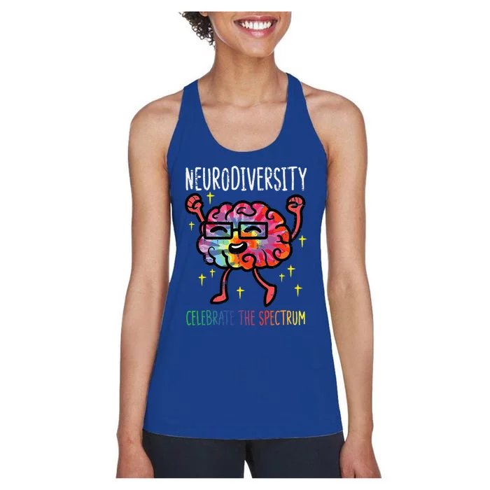 Neurodiversity Brain Autism Awareness ASD ADHD Women's Racerback Tank