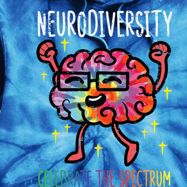 Neurodiversity Brain Autism Awareness ASD ADHD Tie Dye Hoodie