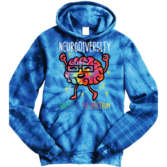 Neurodiversity Brain Autism Awareness ASD ADHD Tie Dye Hoodie