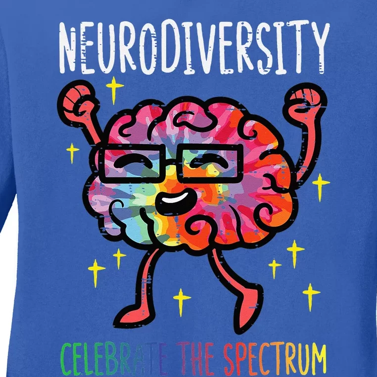 Neurodiversity Brain Autism Awareness ASD ADHD Ladies Long Sleeve Shirt