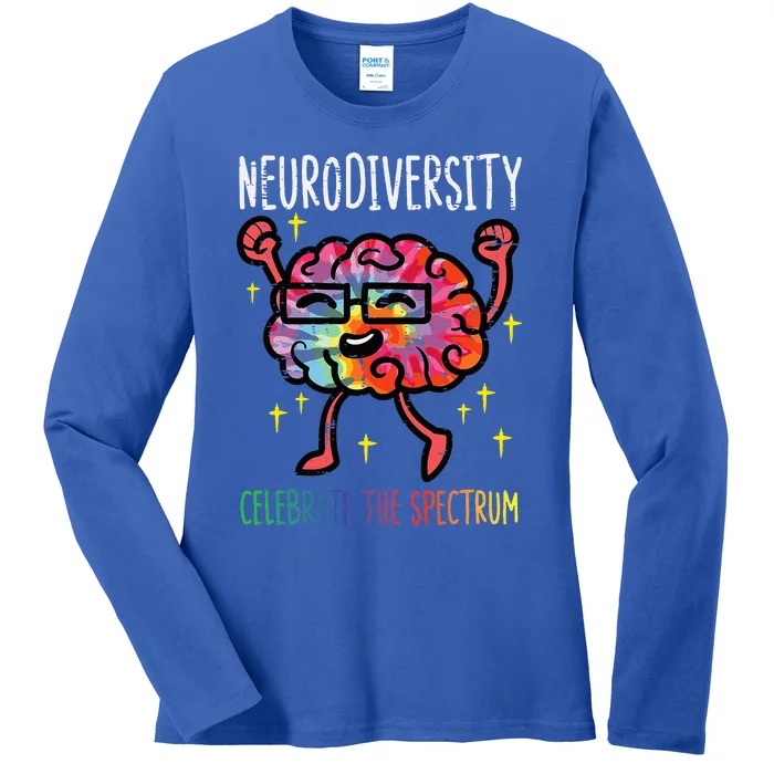 Neurodiversity Brain Autism Awareness ASD ADHD Ladies Long Sleeve Shirt