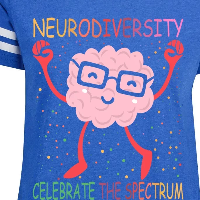 Neurodiversity Brain Autism Awareness Asd Adhd Gift Enza Ladies Jersey Football T-Shirt