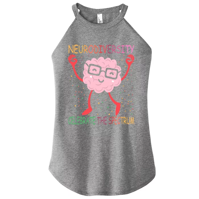 Neurodiversity Brain Autism Awareness Asd Adhd Gift Women’s Perfect Tri Rocker Tank