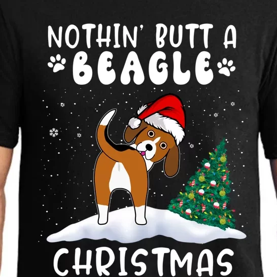 Nothing Butt A Beagle Dog Christmas Santa Hat Funny Xmas Gift Pajama Set