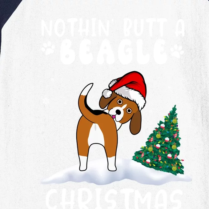 Nothing Butt A Beagle Dog Christmas Santa Hat Funny Xmas Gift Baseball Sleeve Shirt