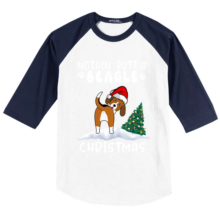 Nothing Butt A Beagle Dog Christmas Santa Hat Funny Xmas Gift Baseball Sleeve Shirt