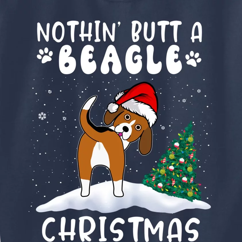 Nothing Butt A Beagle Dog Christmas Santa Hat Funny Xmas Gift Kids Sweatshirt