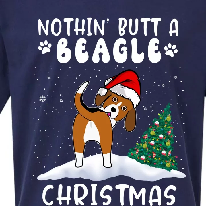 Nothing Butt A Beagle Dog Christmas Santa Hat Funny Xmas Gift Sueded Cloud Jersey T-Shirt