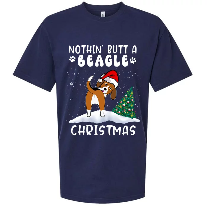 Nothing Butt A Beagle Dog Christmas Santa Hat Funny Xmas Gift Sueded Cloud Jersey T-Shirt