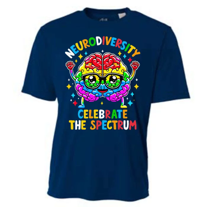 Neurodiversity Brain Autism Awareness Cooling Performance Crew T-Shirt