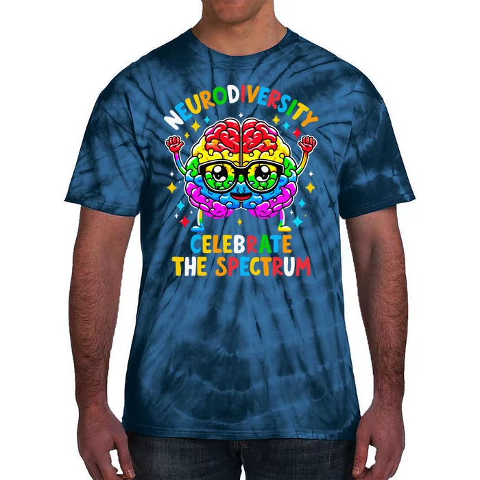 Neurodiversity Brain Autism Awareness Tie-Dye T-Shirt