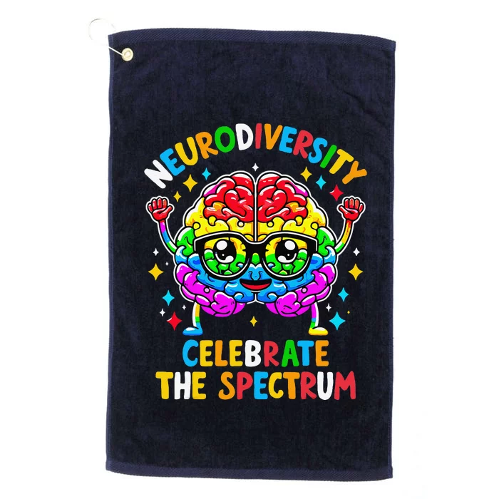 Neurodiversity Brain Autism Awareness Platinum Collection Golf Towel