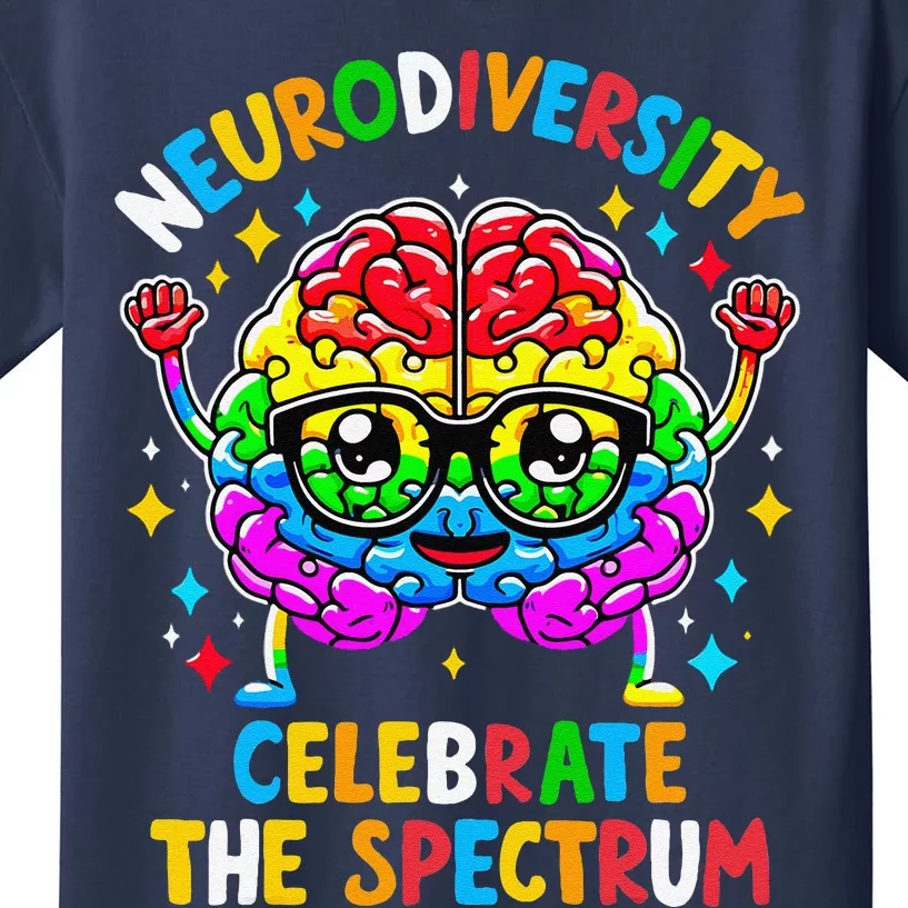 Neurodiversity Brain Autism Awareness Kids T-Shirt