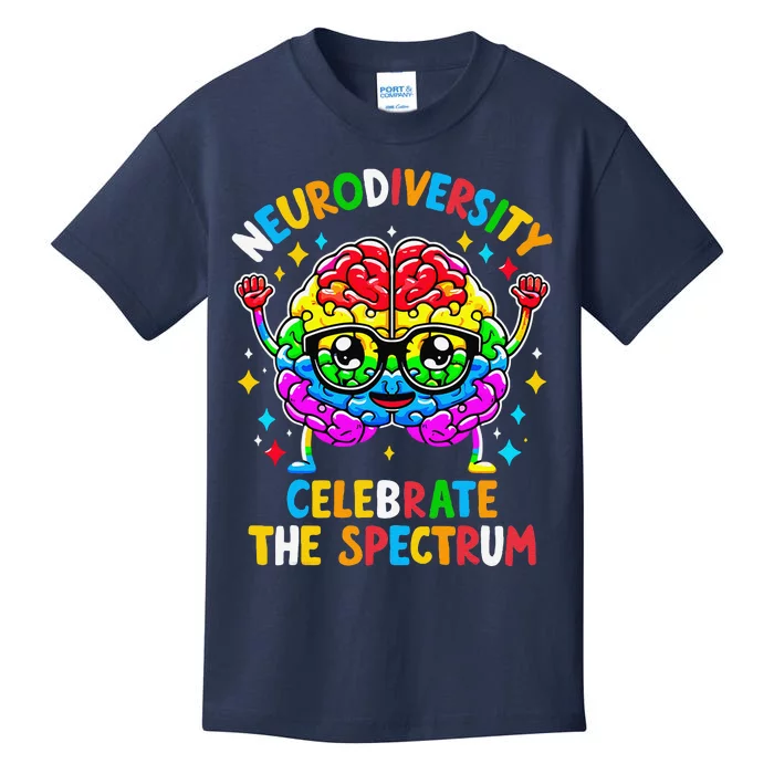 Neurodiversity Brain Autism Awareness Kids T-Shirt