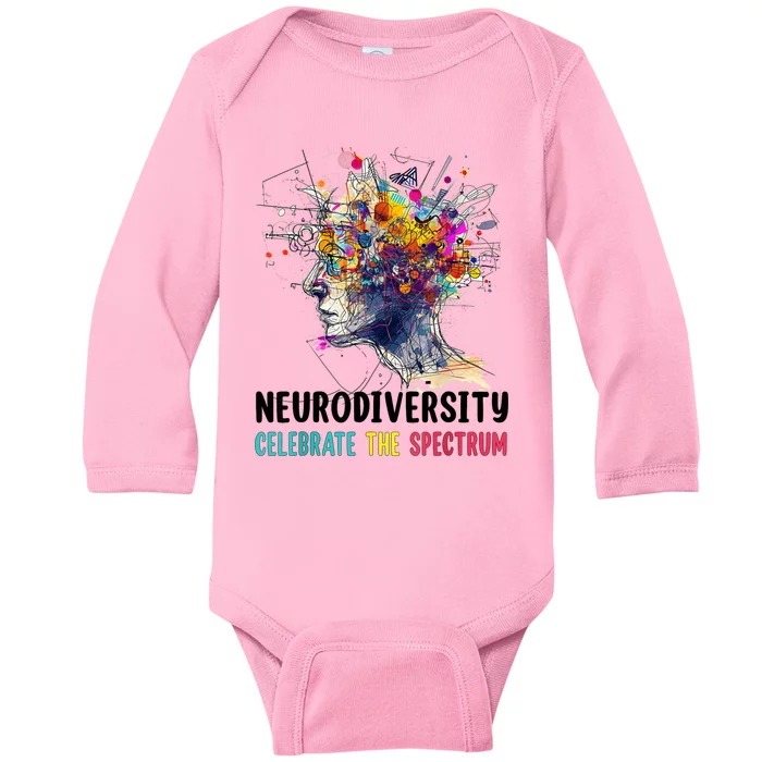 Neurodiversity Brain Autism Awareness Asd Adhd Baby Long Sleeve Bodysuit