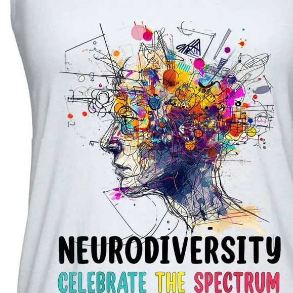 Neurodiversity Brain Autism Awareness Asd Adhd Ladies Essential Flowy Tank