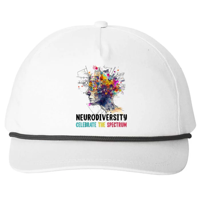 Neurodiversity Brain Autism Awareness Asd Adhd Snapback Five-Panel Rope Hat