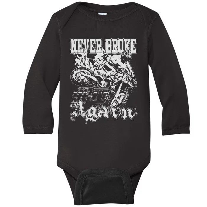 N.E.V.E.R B.R.O.K.E Again Moto Craze Baby Long Sleeve Bodysuit