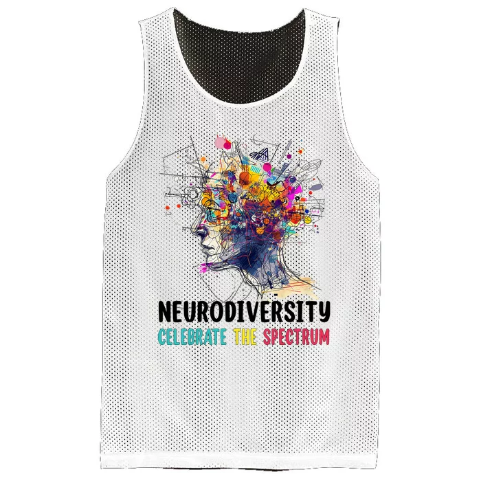 Neurodiversity Brain Autism Awareness Asd Adhd Mesh Reversible Basketball Jersey Tank