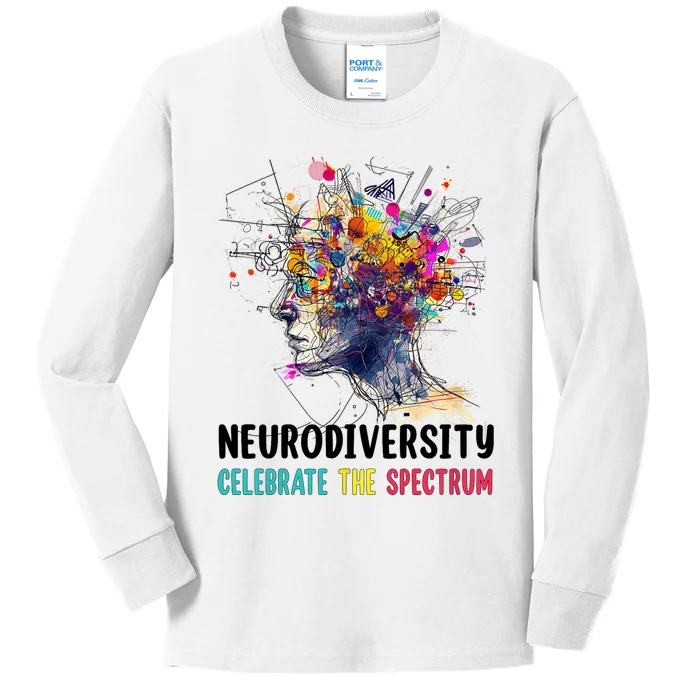 Neurodiversity Brain Autism Awareness Asd Adhd Kids Long Sleeve Shirt