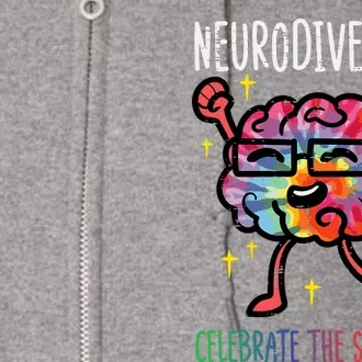 Neurodiversity Brain Autism Awareness Asd Adhd Full Zip Hoodie