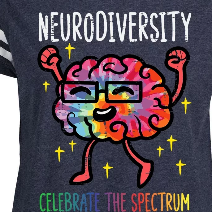 Neurodiversity Brain Autism Awareness Asd Adhd Enza Ladies Jersey Football T-Shirt