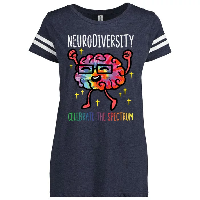 Neurodiversity Brain Autism Awareness Asd Adhd Enza Ladies Jersey Football T-Shirt