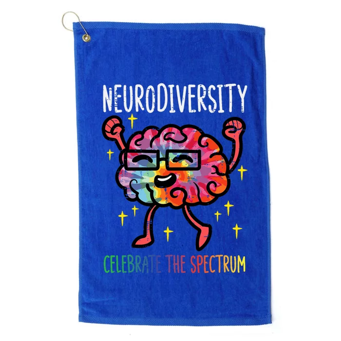 Neurodiversity Brain Autism Awareness Asd Adhd Platinum Collection Golf Towel