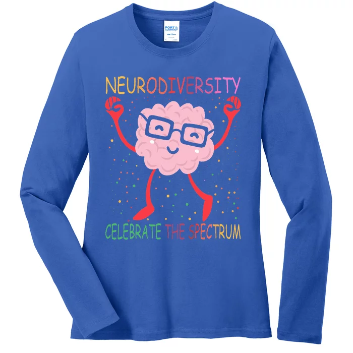 Neurodiversity Brain Autism Awareness Asd Adhd Ladies Long Sleeve Shirt