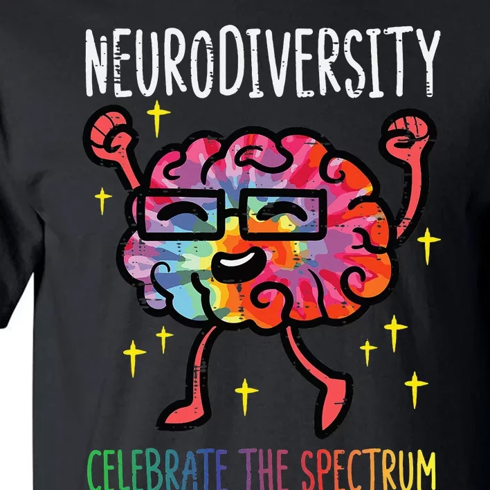 Neurodiversity Brain Autism Awareness ASD ADHD Tall T-Shirt