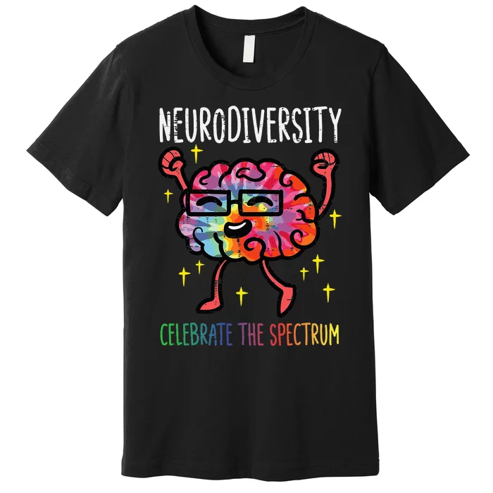 Neurodiversity Brain Autism Awareness ASD ADHD Premium T-Shirt