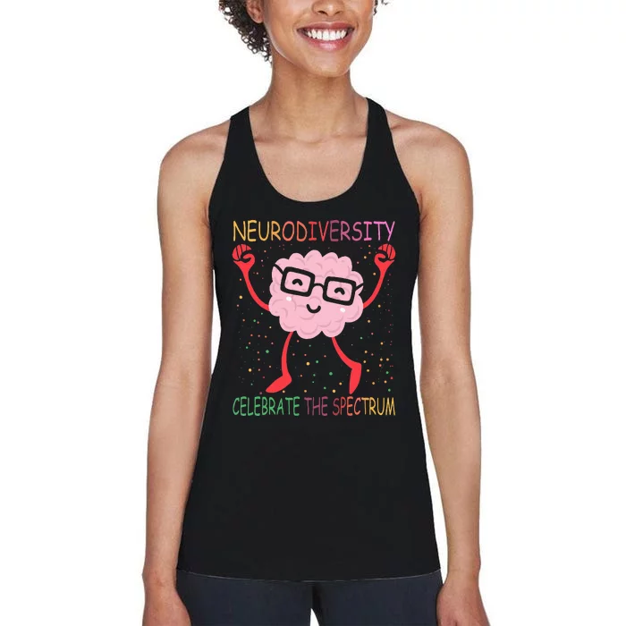 Neurodiversity Brain Autism Awareness Asd Adhd Women's Racerback Tank