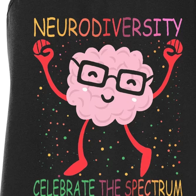 Neurodiversity Brain Autism Awareness Asd Adhd Women's Racerback Tank