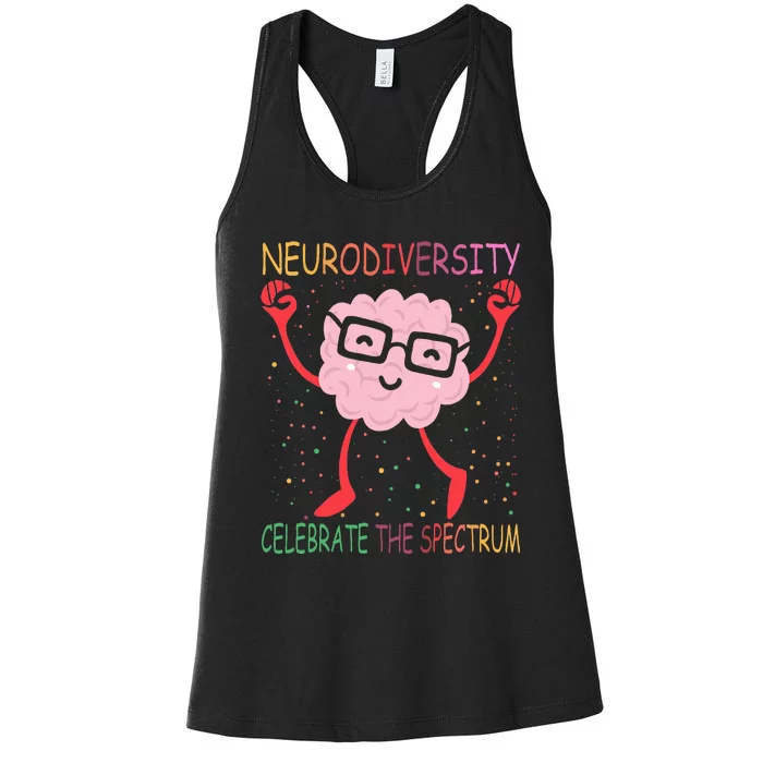 Neurodiversity Brain Autism Awareness Asd Adhd Women's Racerback Tank