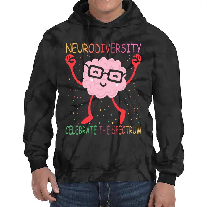 Neurodiversity Brain Autism Awareness Asd Adhd Tie Dye Hoodie