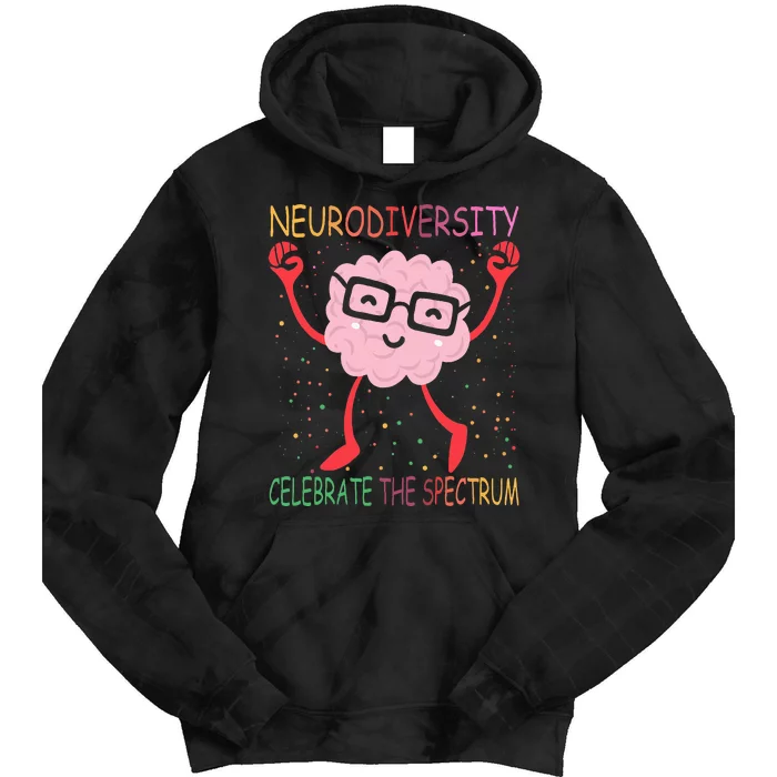 Neurodiversity Brain Autism Awareness Asd Adhd Tie Dye Hoodie