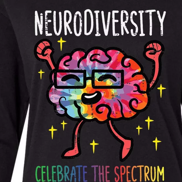 Neurodiversity Brain Autism Awareness ASD ADHD Womens Cotton Relaxed Long Sleeve T-Shirt