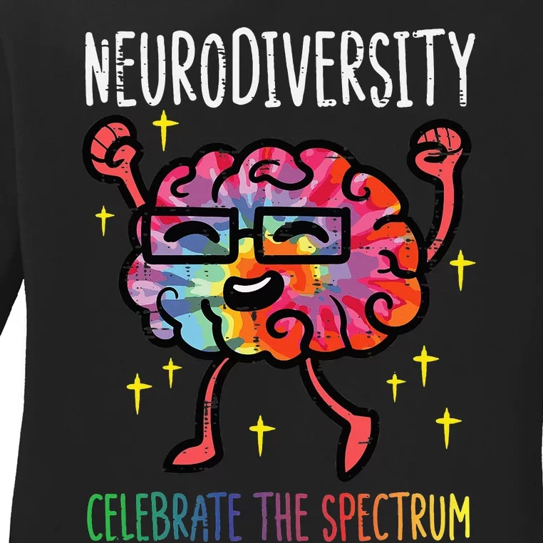 Neurodiversity Brain Autism Awareness ASD ADHD Ladies Long Sleeve Shirt