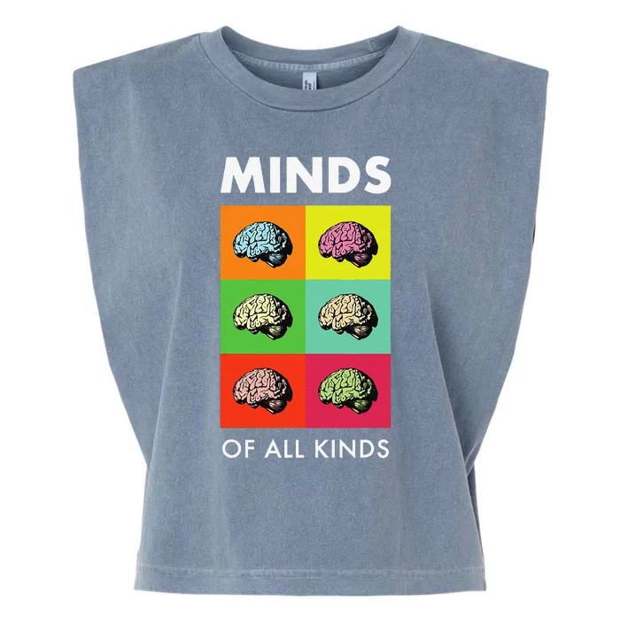 Neurodiversity Brain ADHD Autism Awareness Garment-Dyed Women's Muscle Tee