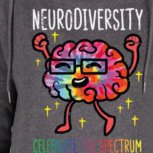 Neurodiversity Brain Autism Awareness Asd Adhd Womens Funnel Neck Pullover Hood