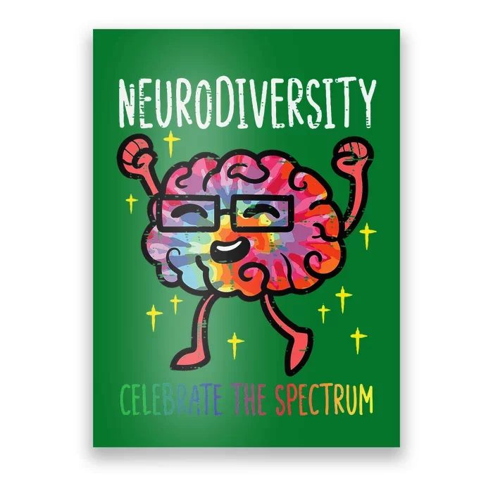 Neurodiversity Brain Autism Awareness Asd Adhd Poster