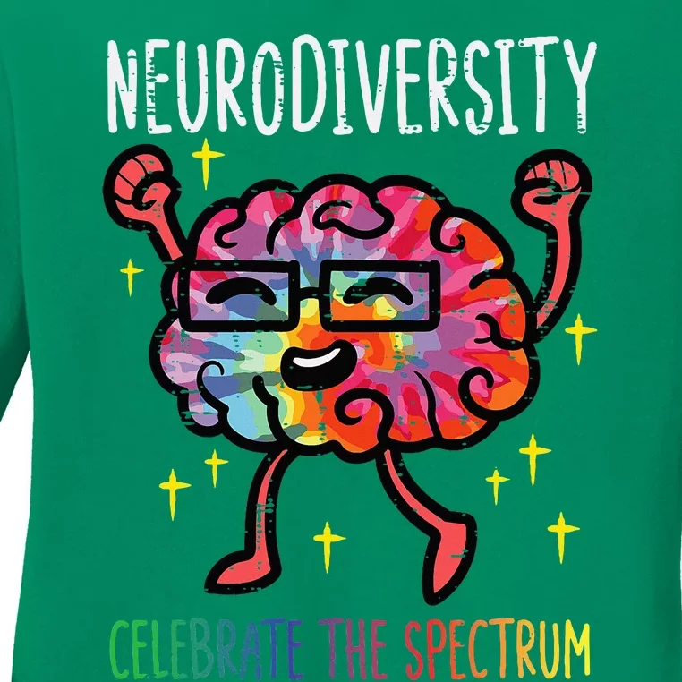 Neurodiversity Brain Autism Awareness Asd Adhd Ladies Long Sleeve Shirt