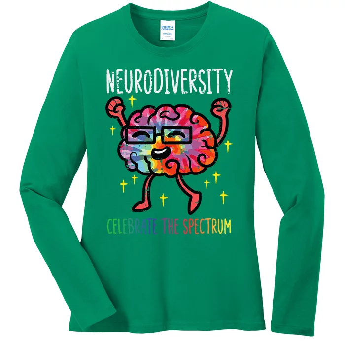 Neurodiversity Brain Autism Awareness Asd Adhd Ladies Long Sleeve Shirt