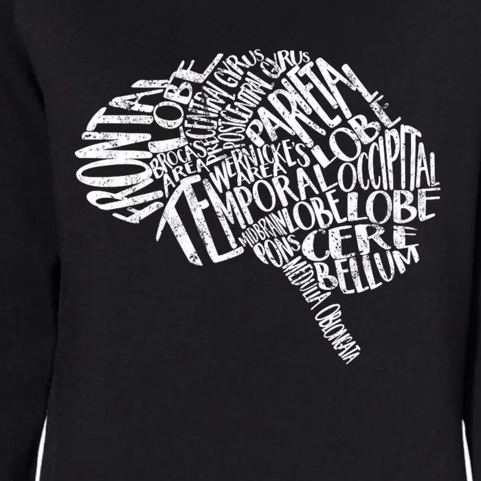 Neurology Brain Anatomy Typography Rn Neuroscience Nurse Neurologist Womens California Wash Sweatshirt