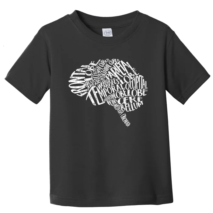 Neurology Brain Anatomy Typography Rn Neuroscience Nurse Neurologist Toddler T-Shirt