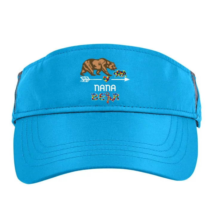 Nana Bear Autism Awareness Autism Nana Tee Adult Drive Performance Visor