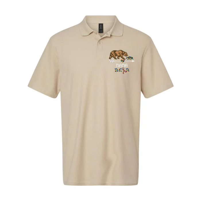 Nana Bear Autism Awareness Autism Nana Tee Softstyle Adult Sport Polo