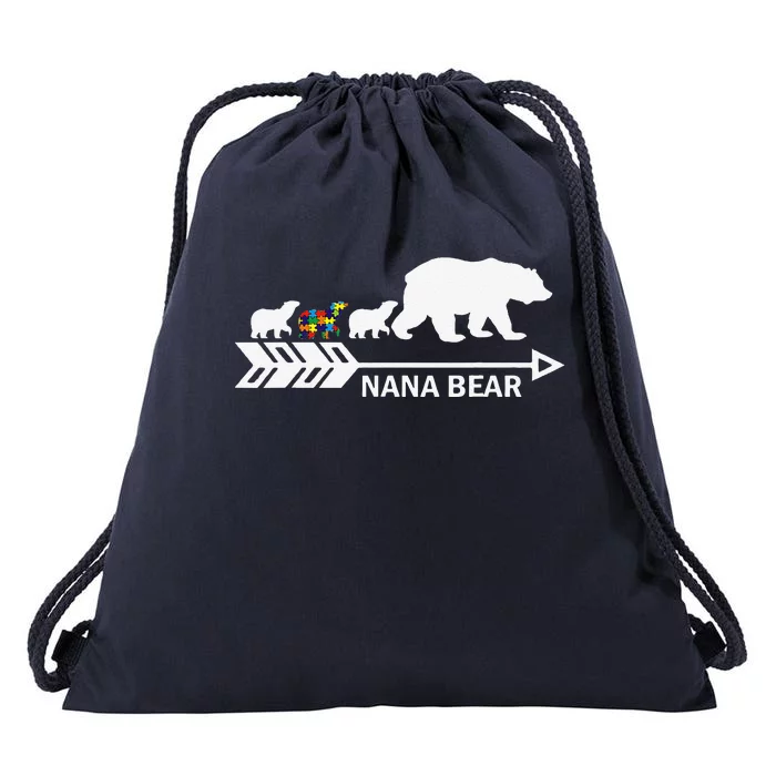 Nana Bear Autism Awareness Autism Nana Tees Drawstring Bag